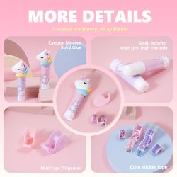 Strong Adhesive Quick Dry Environmental Protection School Office Stationery for Kids Craft Cute 9G Unicorn Doll Solid Glue Stick