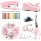 Pink Desktop Office Set - Stapler, Scissors, Tape, Staple Remover, Staples - In Stock