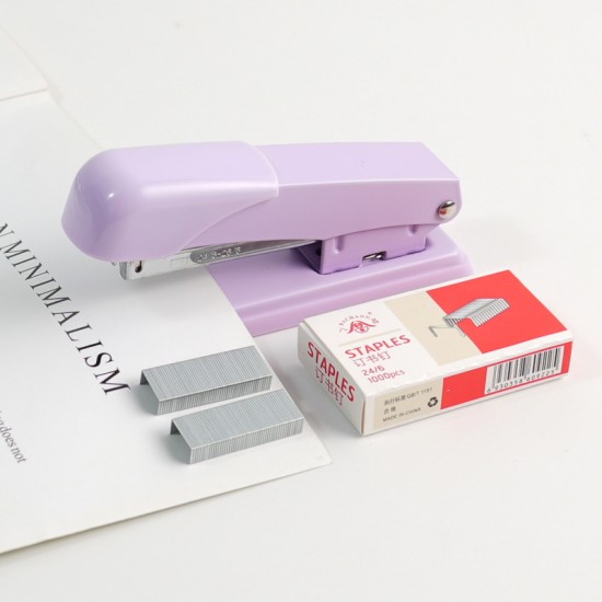 Purple Student Stationery Set - Stapler, Tape Holder, Pen Holder, Scissors & Ruler, In-Stock