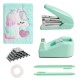Green Office Set - Stapler, Staples, Tape Dispenser, Plush Notebook - In Stock