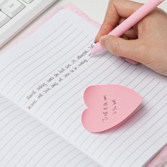 Pink Office Set - Stapler, Staples, Tape Holder & Plush Notebook, In-Stock