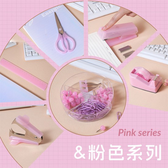 Pink Girly Office Stationery Set - Exclusive Stapler, Staple Remover & Tape Holder, Factory Wholesale
