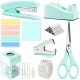 Direct Supply Mint Green Desktop Office Set - Student & Office Combination (Stapler, Staple Remover, Scissors, Paper Clips)