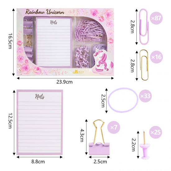 Hot-Selling Macaron Student/Office Set - Direct Supply 3-Piece Kit (Notebook, Stapler, Staples), In-Stock