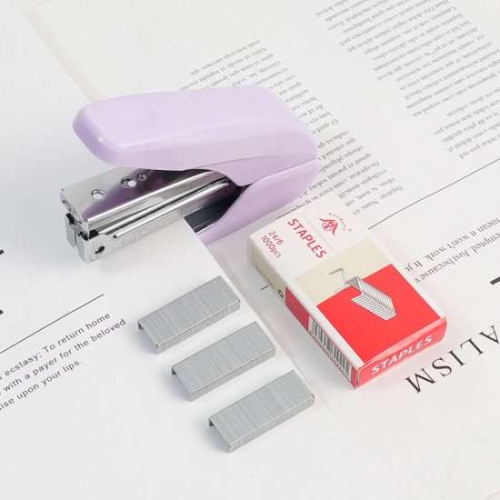 Macaron Desktop Office Stationery Set - Effort-Saving Stapler, Tape Holder, Scissors & Pens, In-Stock