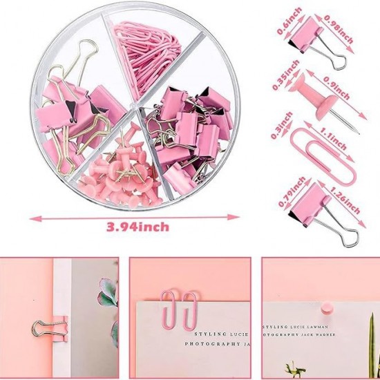 Direct Supply Pink Desktop Office Accessory Set - Macaron-Colored Stapler, Tape Holder & Scissors Combo