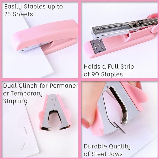 Direct Supply Macaron Office Supplies Set - Combination (Stapler, Tape Dispenser, Scissors, Paper Clips)