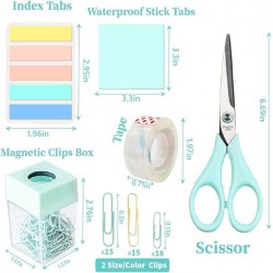 Direct Supply Mint Green Desktop Office Set - Student & Office Combination (Stapler, Staple Remover, Scissors, Paper Clips)