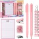 Direct Supply Macaron Color Stationery Set - Stapler, Paper Clips, Staples - Desktop Student & Office Use