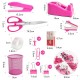 Hot-Selling Magenta Desktop Office Stationery Set - Stapler, Tape Dispenser, Scissors, Staple Remover