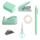 Macaron Desktop Office Stationery Set - Stapler, Tape Holder, Scissors & Pens, Factory In-Stock