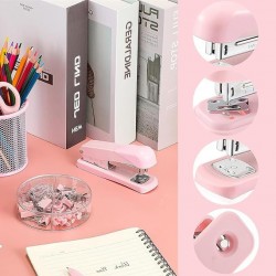 Direct Supply Pink Desktop Office Set - Hole Punch, Stapler, Paper Clips, Thumbtacks & Scissors