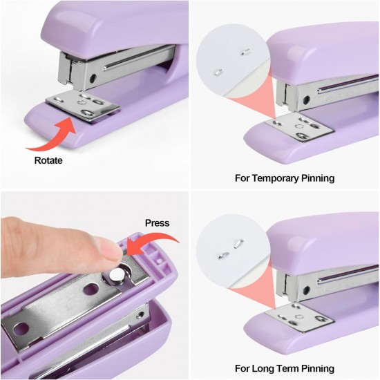 Hot-Selling Purple Student & Office Set - 10-Piece Stapler, Scissors, Staple Remover, Staples