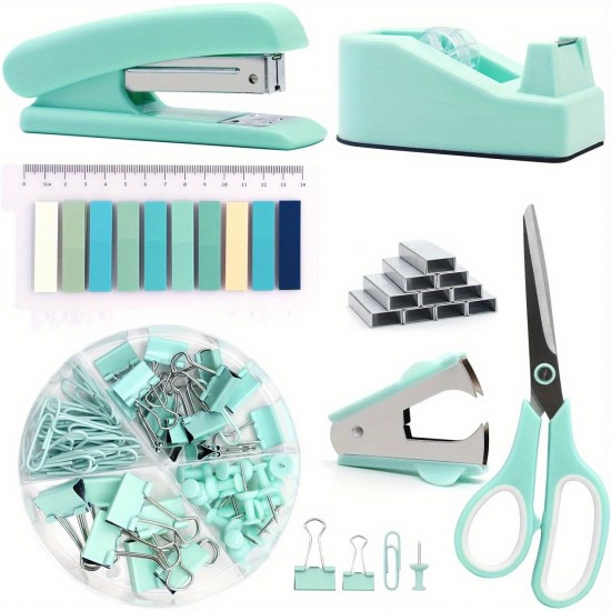 Hot-Selling Student & Office Set - Stapler, Scissors, Tape, Staple Remover, Staples - In Stock