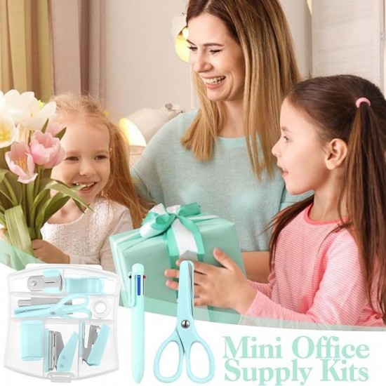 Special Supply Green Mini Stapler Set - Transformable Tape Cutter, Index Stickers, Tape Included