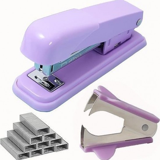 Direct Supply Purple Stationery Set - Desktop Student & Office Combination (Stapler, Staple Remover, Staples)