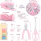 Hot-Selling Pink Student & Office Set - Stapler, Scissors, Paper Clips, Staple Remover, Staples