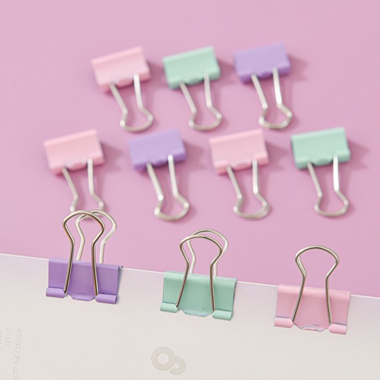 Direct Supply Macaron Color Stationery Set - Stapler, Paper Clips, Staples - Desktop Student & Office Use