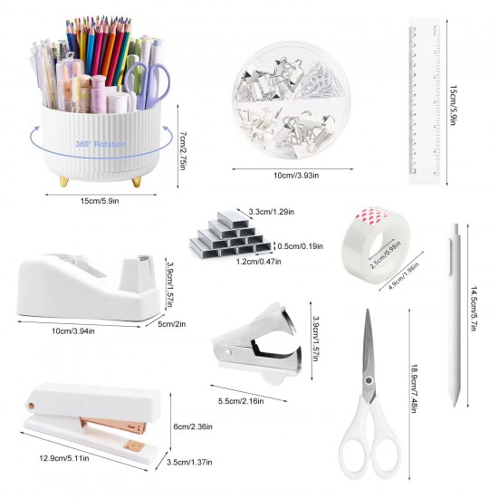 Hot-Selling Desktop Office Stationery Set - Stapler, Tape Dispenser, Scissors, Staple Remover - Factory Direct In Stock