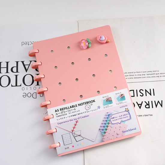 New Hot-Selling Girls' Stationery Gift Box - Large DIY Hole Notebook, Compass & Stapler Combo Set