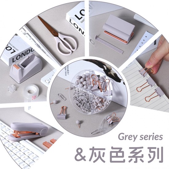 Hot-Selling Ivory Office Set - Stapler, Tape Holder, Hole Punch & Scissors, Factory Direct Wholesale