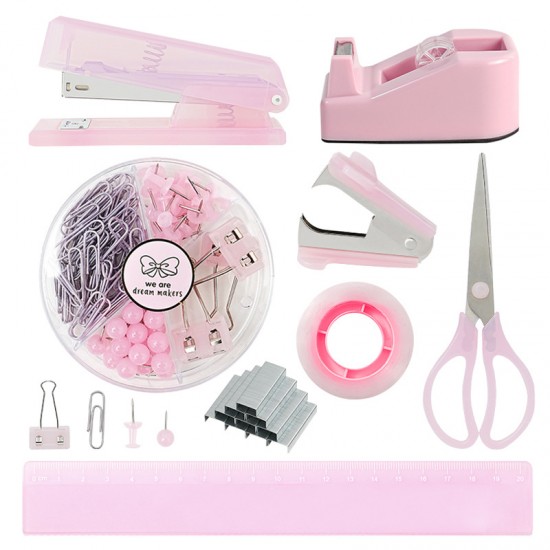 Pink Girly Office Stationery Set - Exclusive Stapler, Staple Remover & Tape Holder, Factory Wholesale
