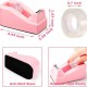 Direct Supply Pink Desktop Office Accessory Set - Macaron-Colored Stapler, Tape Holder & Scissors Combo