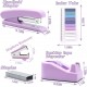 Purple Office Stationery Set - Stapler, Scissors, Tape, Staple Remover, Staples - In Stock