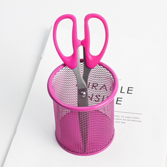 Hot-Selling Magenta Desktop Office Stationery Set - Stapler, Tape Dispenser, Scissors, Staple Remover