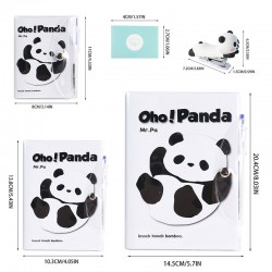 New Giant Panda Student & Office Set - 4-Piece (Stapler, Staples, Notebook, Calculator) - In Stock