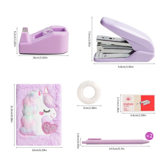 Factory In-Stock Plush Notebook - Embroidered Unicorn Weekly Planner - Cartoon Student A5 Lined Plush Notebook