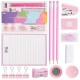 Hot-Selling Macaron Office Set - Cute Cartoon Notebook, Pencils, Binder Clips, Stapler - In Stock