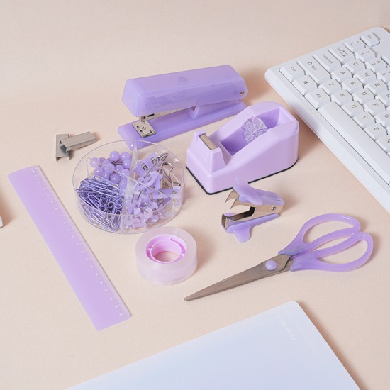 Exclusive Jade Green Office Set - Tape Holder, Stapler, Staple Remover & Scissors, Brandable/Label Ready