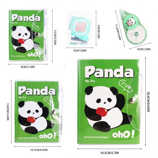 Hot-Selling Giant Panda Student & Office Set - Notebook, Correction Tape, Mini Stapler - In Stock