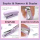 Purple Office Stationery Set - Stapler, Scissors, Tape, Staple Remover, Staples - In Stock