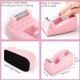 Direct Supply Pink Desktop Office Set - Hole Punch, Stapler, Paper Clips, Thumbtacks & Scissors