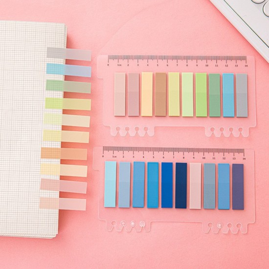 Writable Label Classification Stickers - 200PCS Morandi Color Transparent Index Stickers for Students (Bookmarks/Notes)