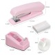 Hot-Selling Macaron Color Student Stationery Set - Combination (Stapler, Tape Dispenser, Staples)