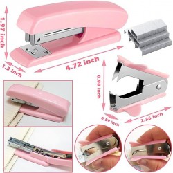 Direct Supply Pink Desktop Office Accessory Set - Macaron-Colored Stapler, Tape Holder & Scissors Combo