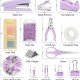 Hot-Selling Purple Student & Office Set - 10-Piece Stapler, Scissors, Staple Remover, Staples