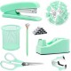 Macaron Office Set - Stapler, Scissors, Staple Remover, Staples, Paper Clips