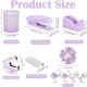 Purple Student Stationery Set - Stapler, Tape Dispenser, Pen Holder, Scissors, Ruler Combination Set