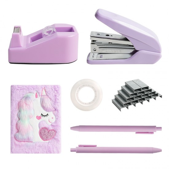 Factory In-Stock Plush Notebook - Embroidered Unicorn Weekly Planner - Cartoon Student A5 Lined Plush Notebook