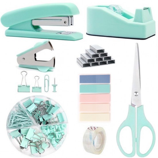 Macaron Office Set - Stapler, Scissors, Tape, Staple Remover, Staples Set