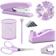 Macaron Office Set - Stapler, Scissors, Staple Remover, Staples, Paper Clips