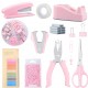 Hot-Selling Pink Student & Office Set - Stapler, Scissors, Paper Clips, Staple Remover, Staples