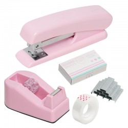 Hot-Selling Macaron Color Student Stationery Set - Combination (Stapler, Tape Dispenser, Staples)